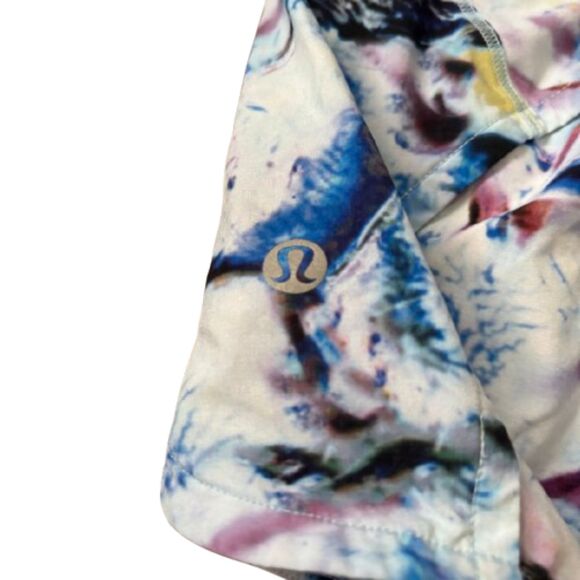 Lululemon Run Times Short II Exposure Crystallize Multi Blue White Sporty Size 4 - Picture 3 of 6